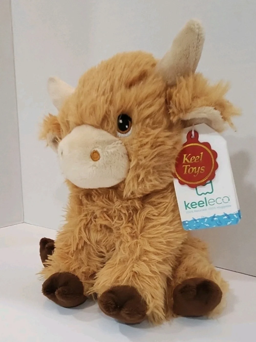 Keel Toys Shaggy Highland Cow Plush, NWT